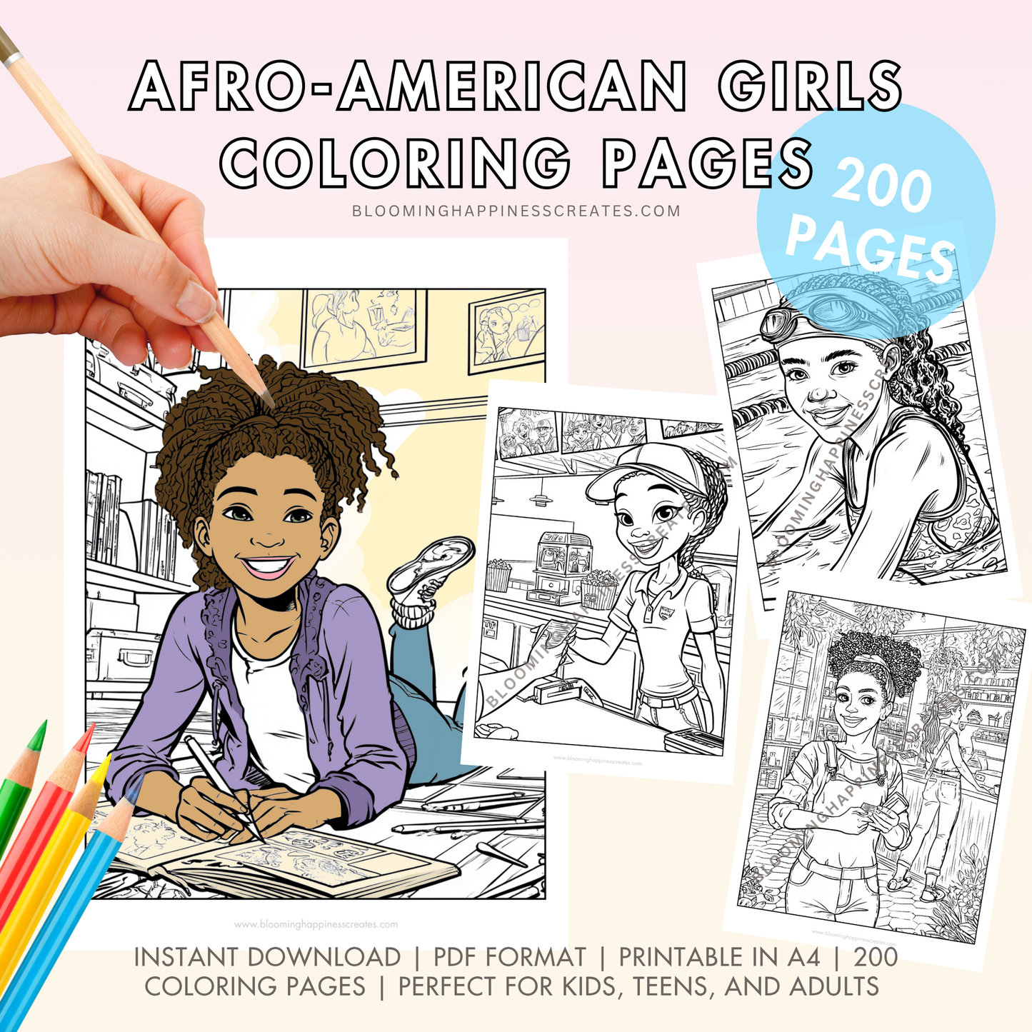 Afro-American Girls | 200 Printable Coloring Pages