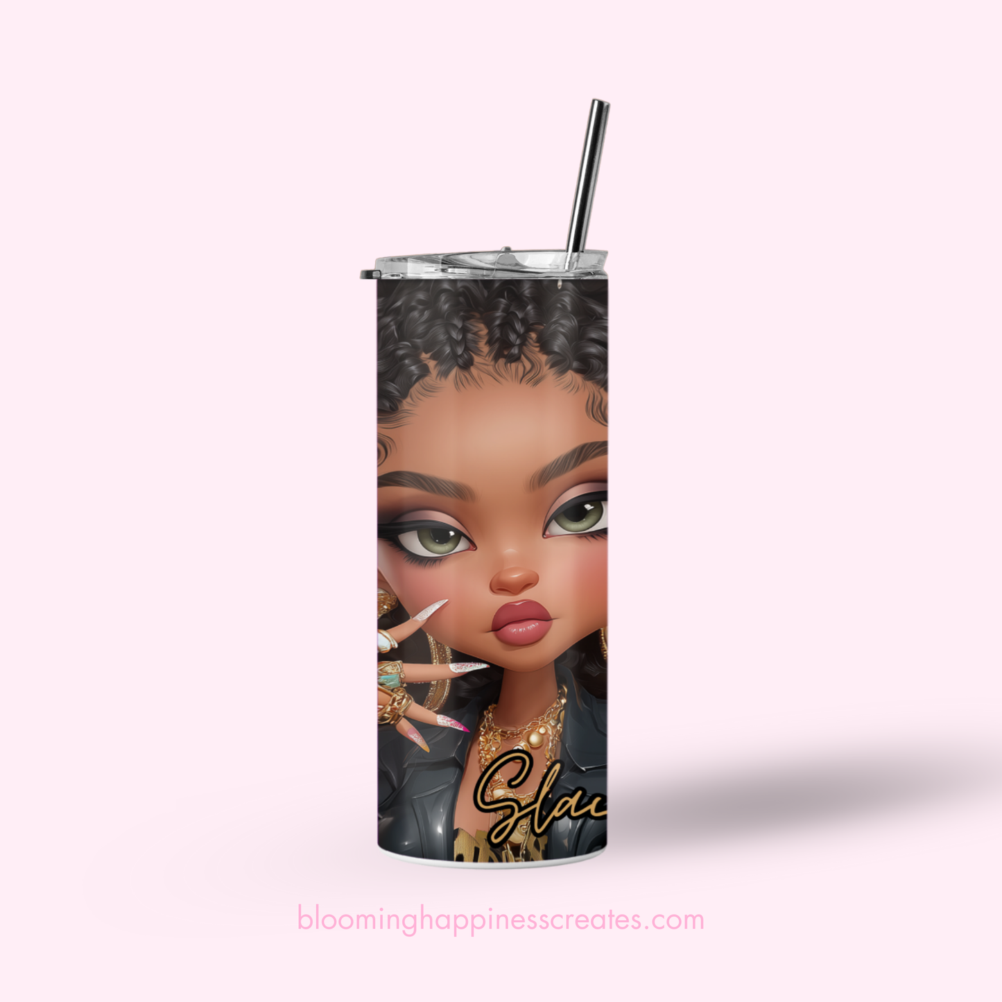 Slay All Day Chibi Girl 20 oz Tumbler Wrap | Digital Download
