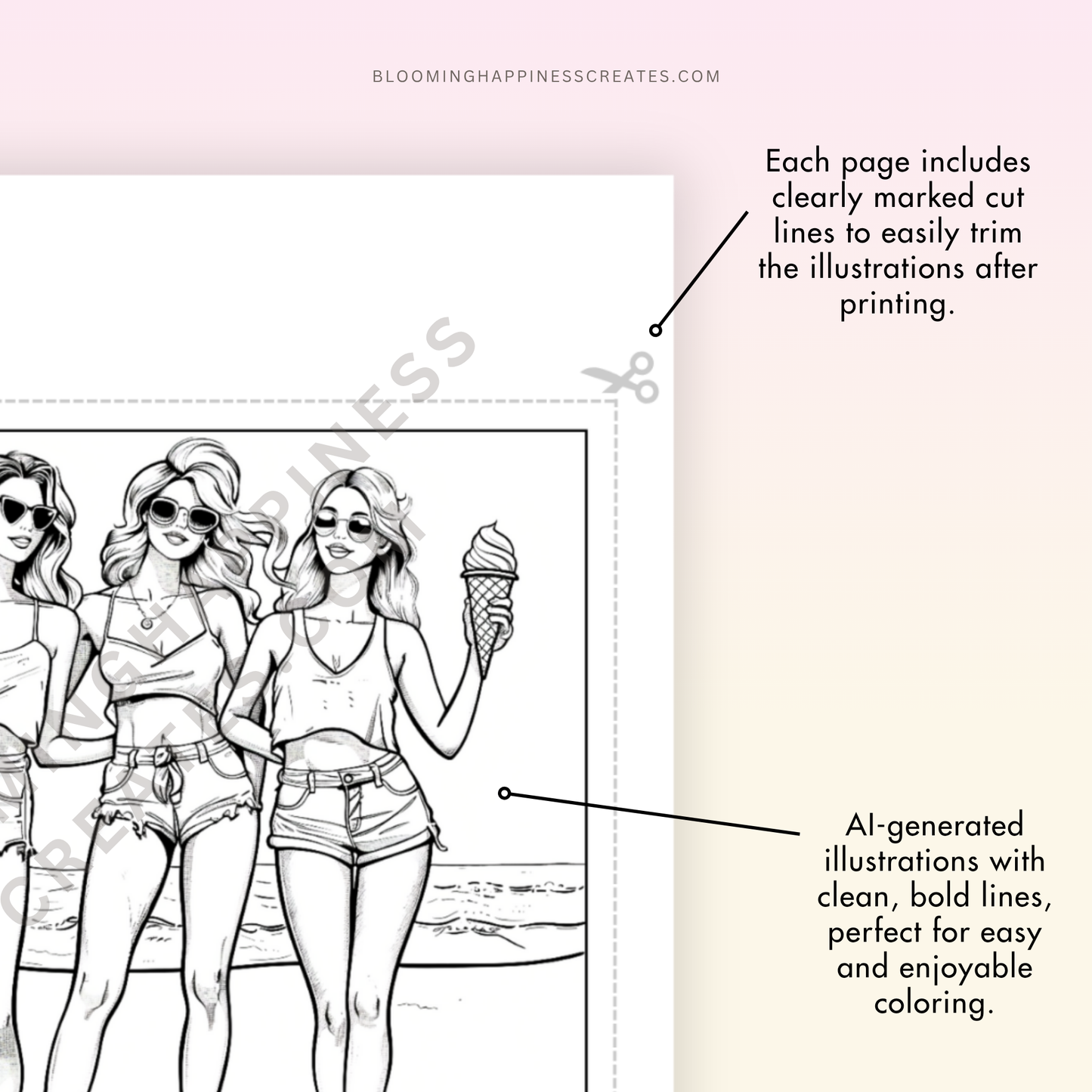 Island Girls | 44 Printable Coloring Pages