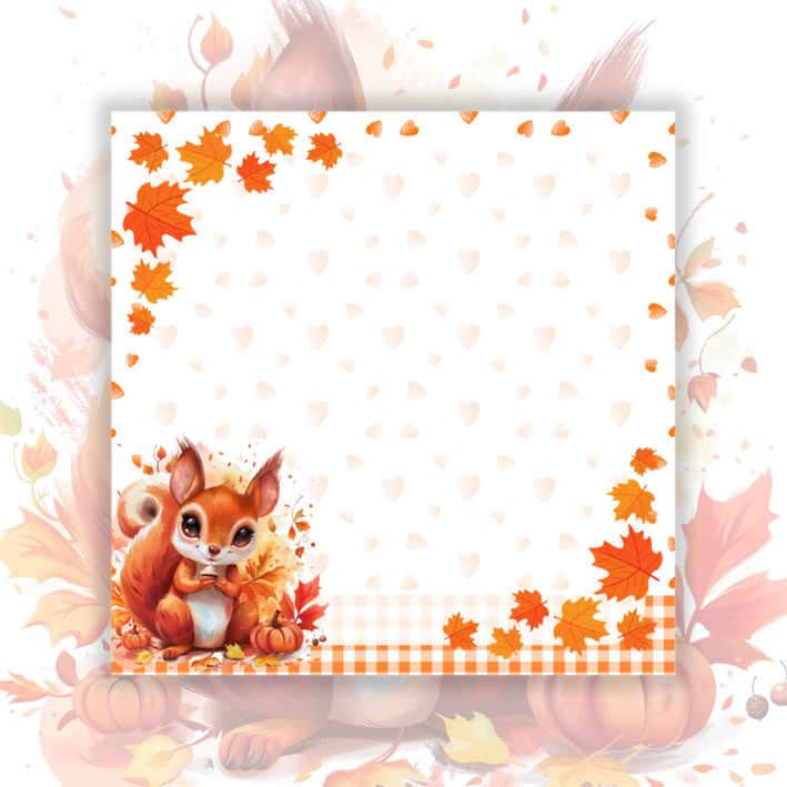 Notepad Autumn Leaves & Acorns