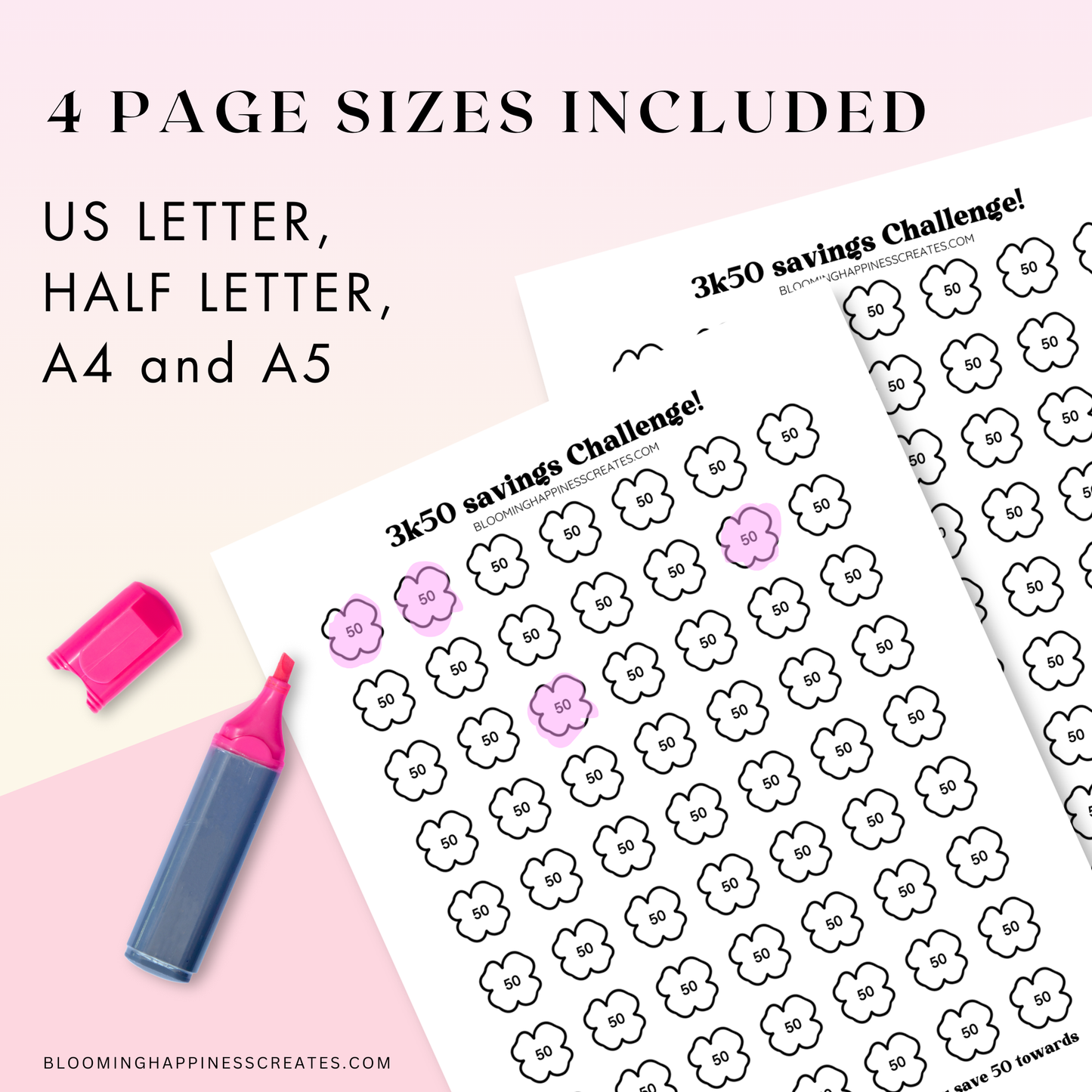 Lucky Clover - 3K50 Savings Challenge | Printable and Digital File