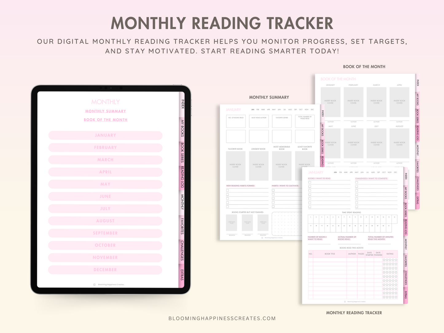 Ultimate Digital Reading Journal , Digital Reading Journal , Book Tracker, Portrait Reading Journal, Reading Journal, Log for Goodnotes