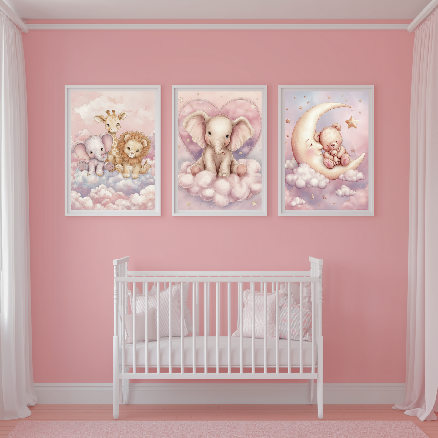 Printable Baby Girl Wall Art | Set of 3