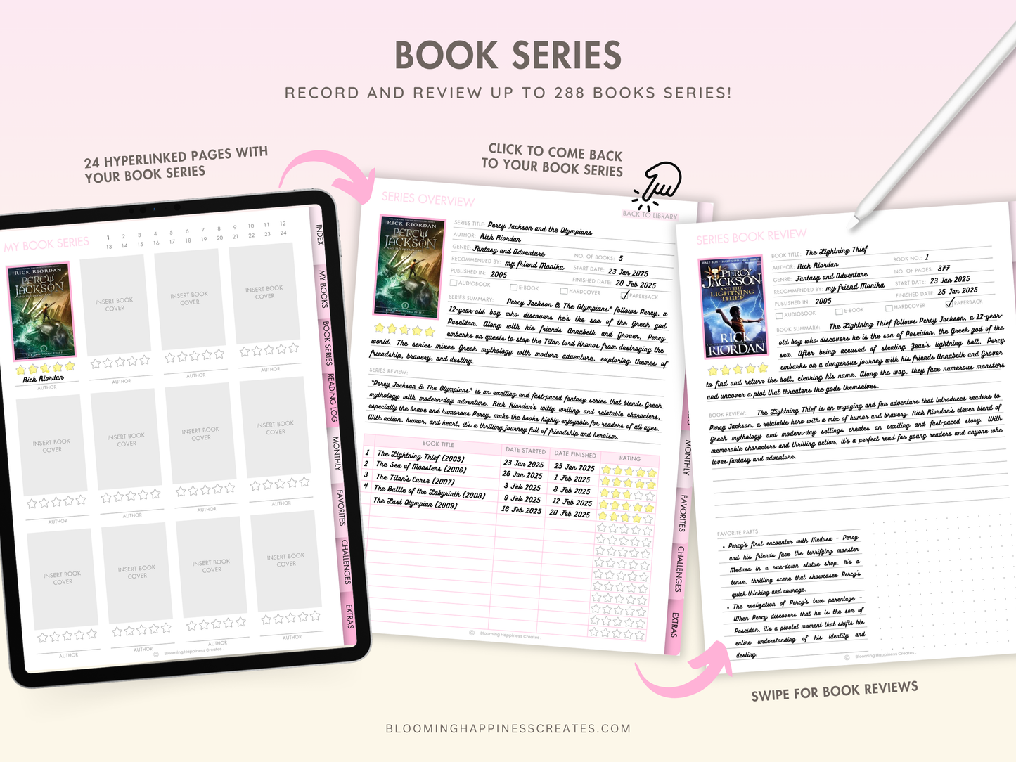 Ultimate Digital Reading Journal , Digital Reading Journal , Book Tracker, Portrait Reading Journal, Reading Journal, Log for Goodnotes
