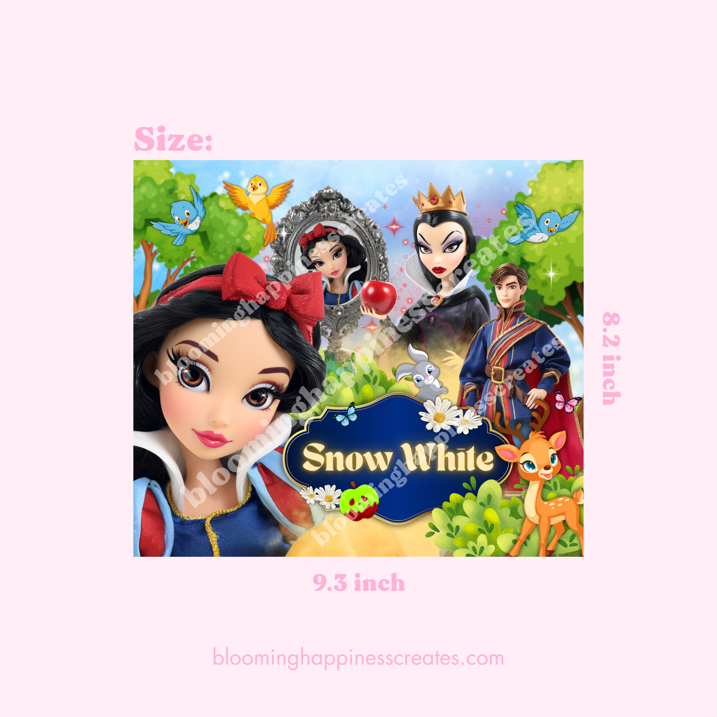 Snow White 20 oz Tumbler Wrap | Digital Download