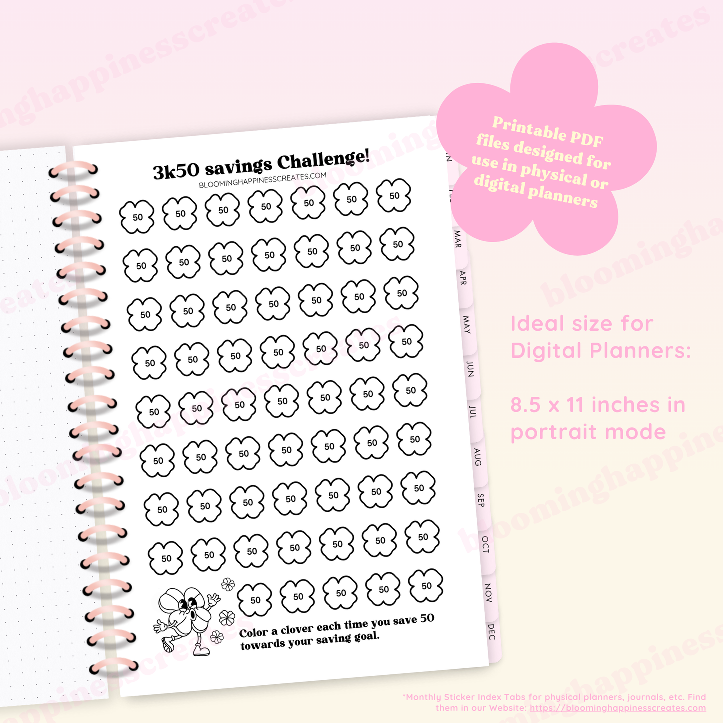 Lucky Clover - 3K50 Savings Challenge | Printable and Digital File