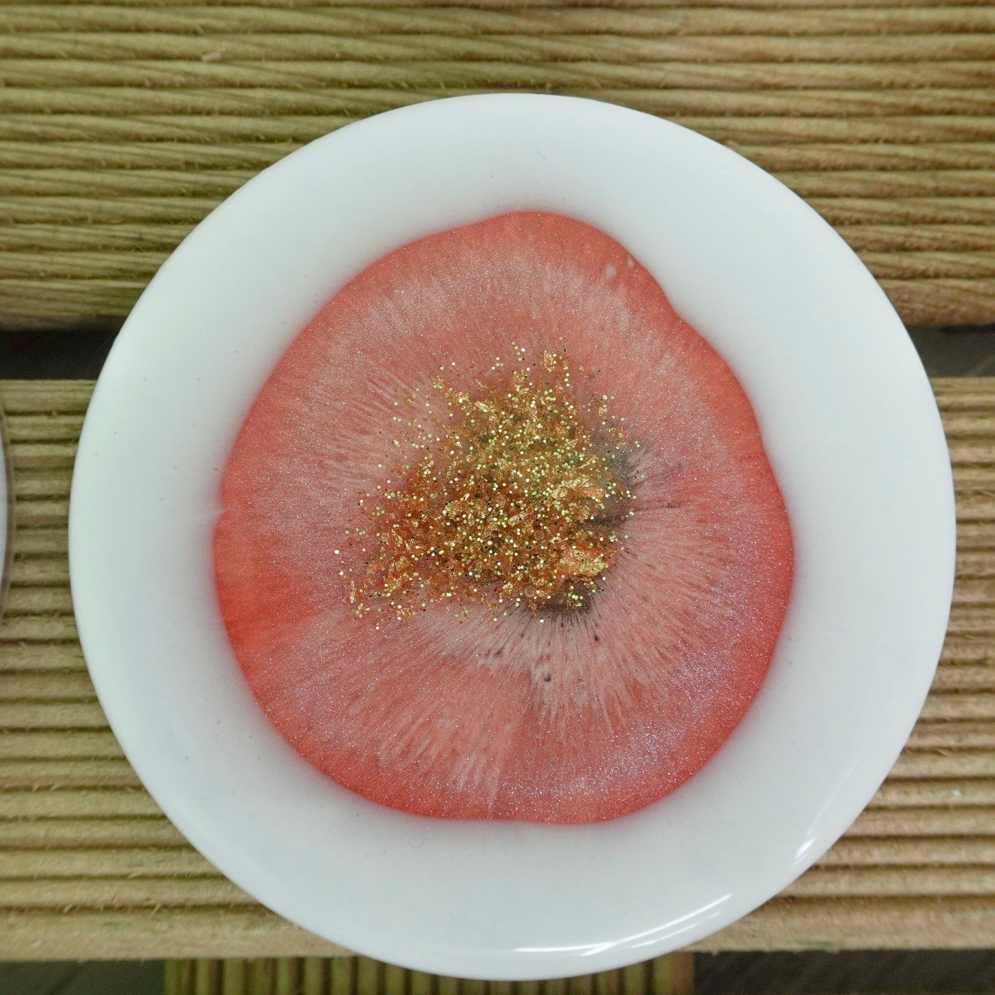 Gold and Pink Handmade Resin Coaster