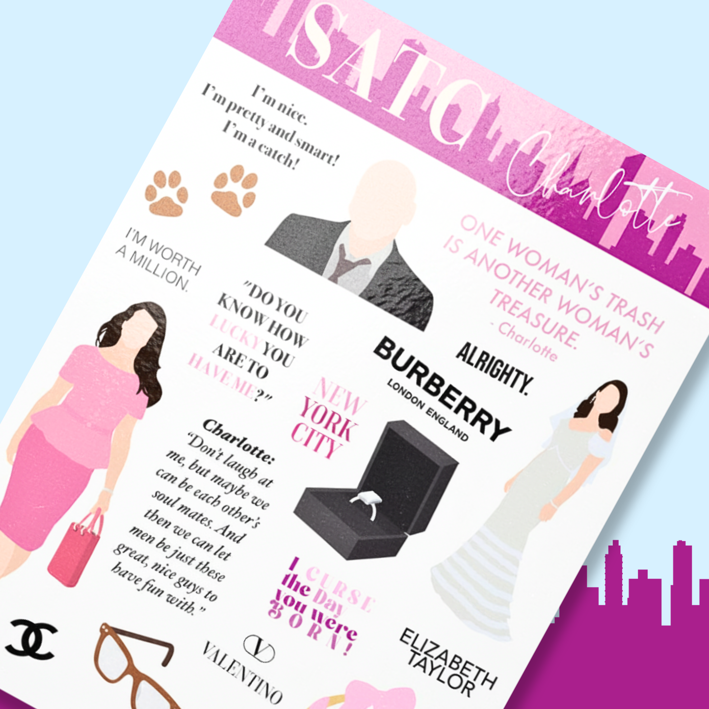 SATC Sticker Sheet - Charlotte 🌸