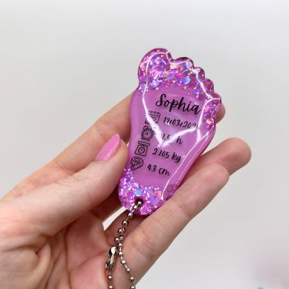 Handmade Personalised Baby Resin Keychain – Perfect Newborn Keepsake Gift 💖