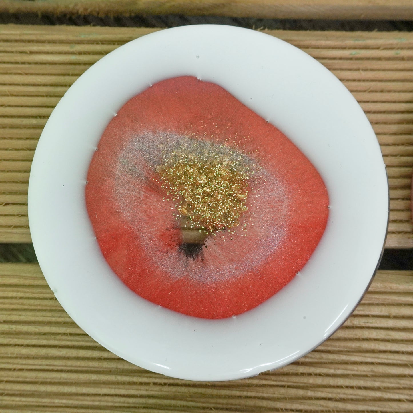 Gold and Pink Handmade Resin Coaster