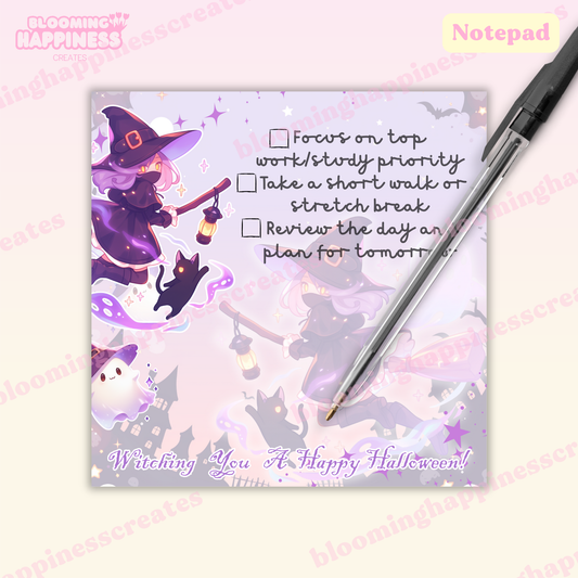 Witching You A Happy Halloween! | Square Notepad