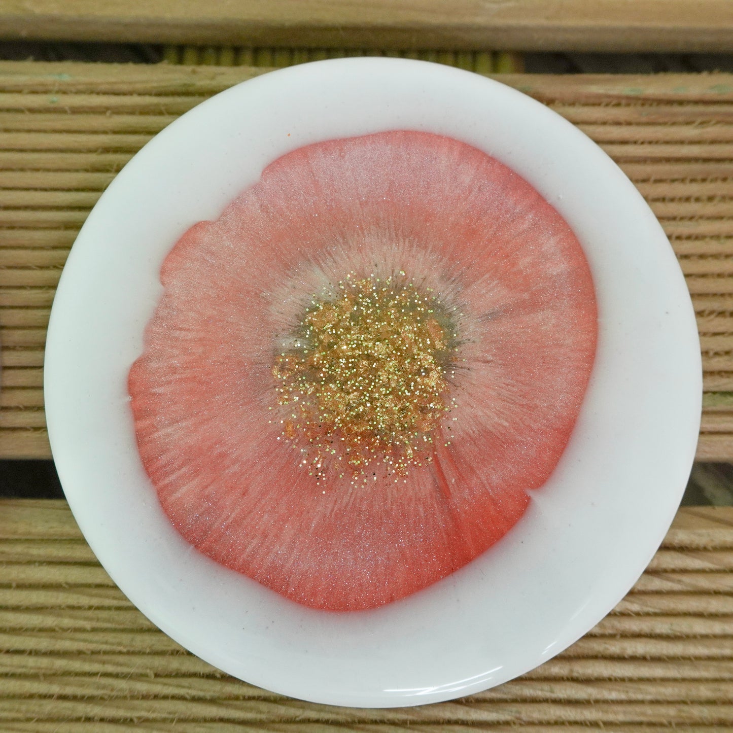 Gold and Pink Handmade Resin Coaster