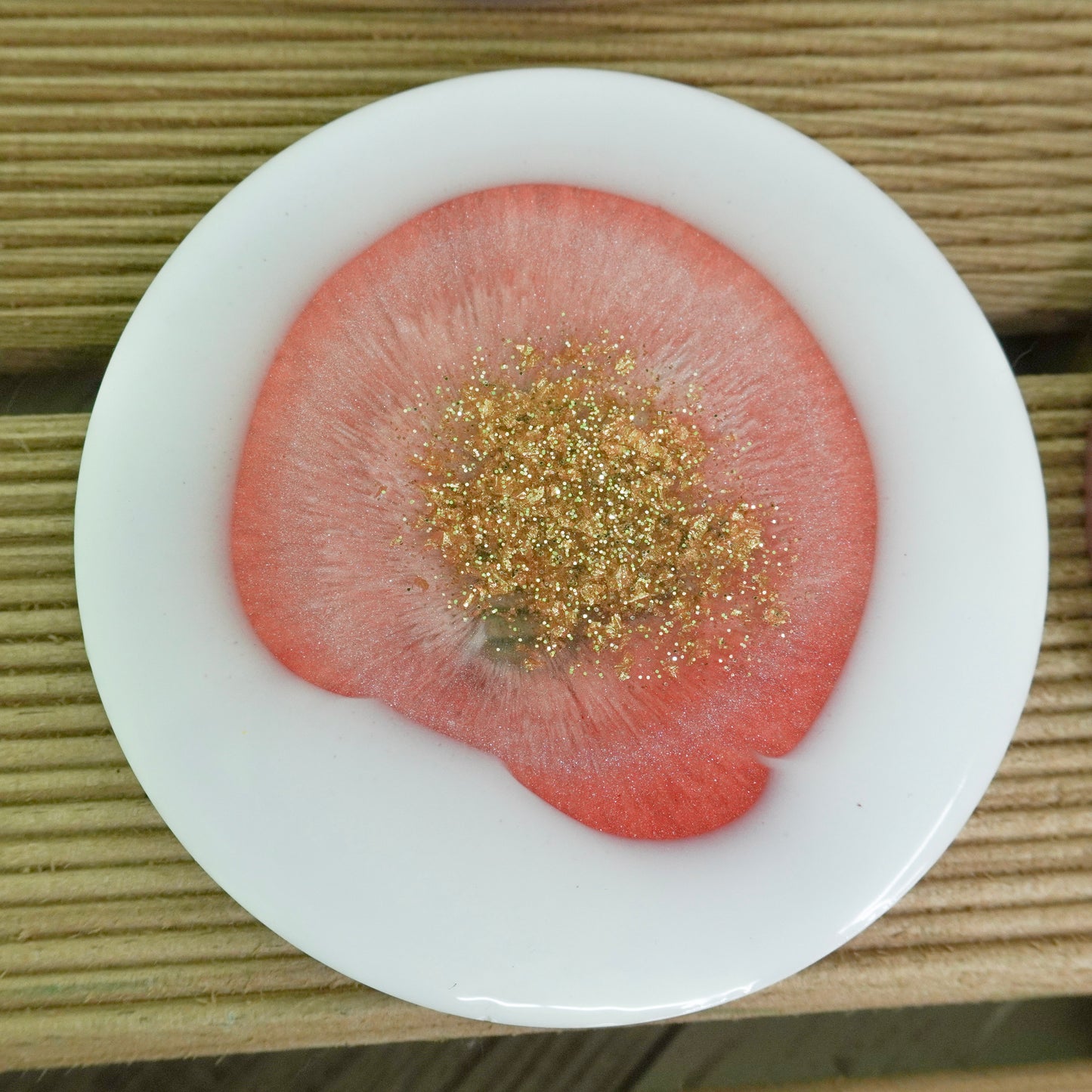 Gold and Pink Handmade Resin Coaster