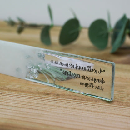 Resin Bookmark – White Pearl & Silver Flakes