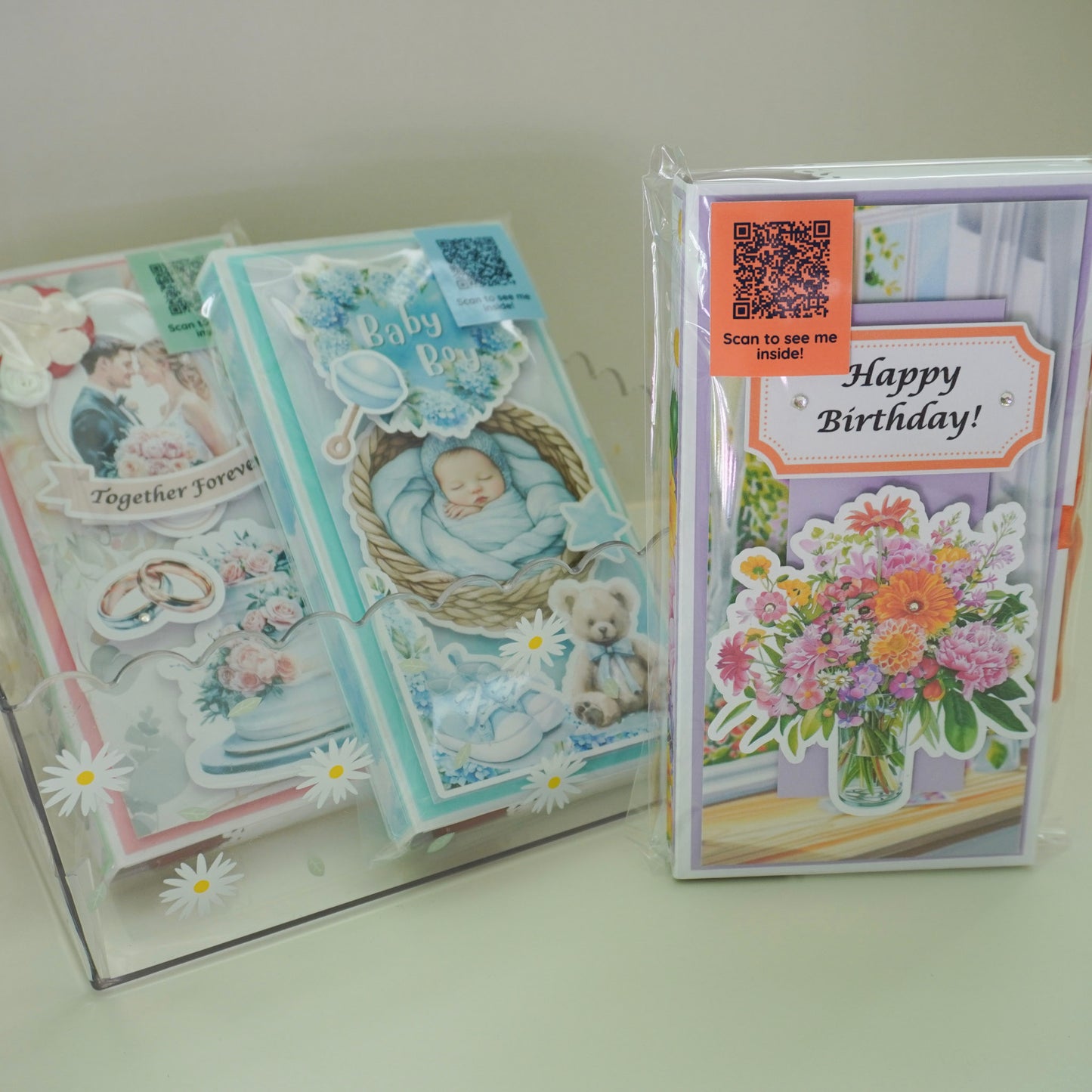 💜 Happy Birthday Card with Fresh Flowers & Joyful Design (Purple Tones)