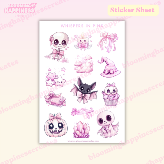 Whispers in Pink | Sticker Sheet