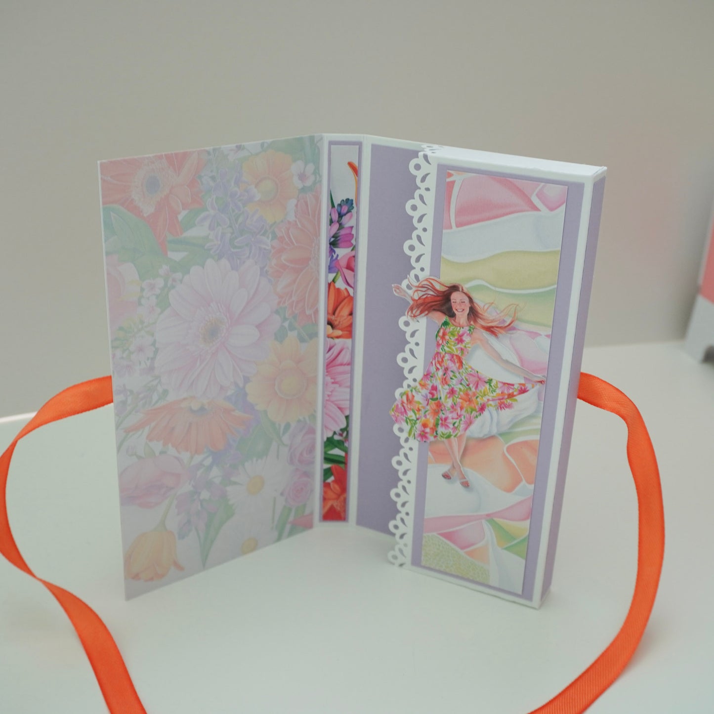 💜 Happy Birthday Card with Fresh Flowers & Joyful Design (Purple Tones)