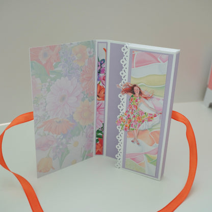💜 Happy Birthday Card with Fresh Flowers & Joyful Design (Purple Tones)