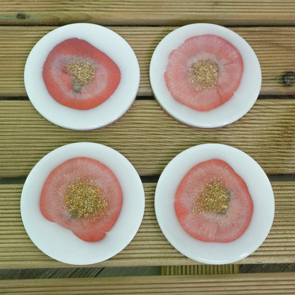 Gold and Pink Handmade Resin Coaster