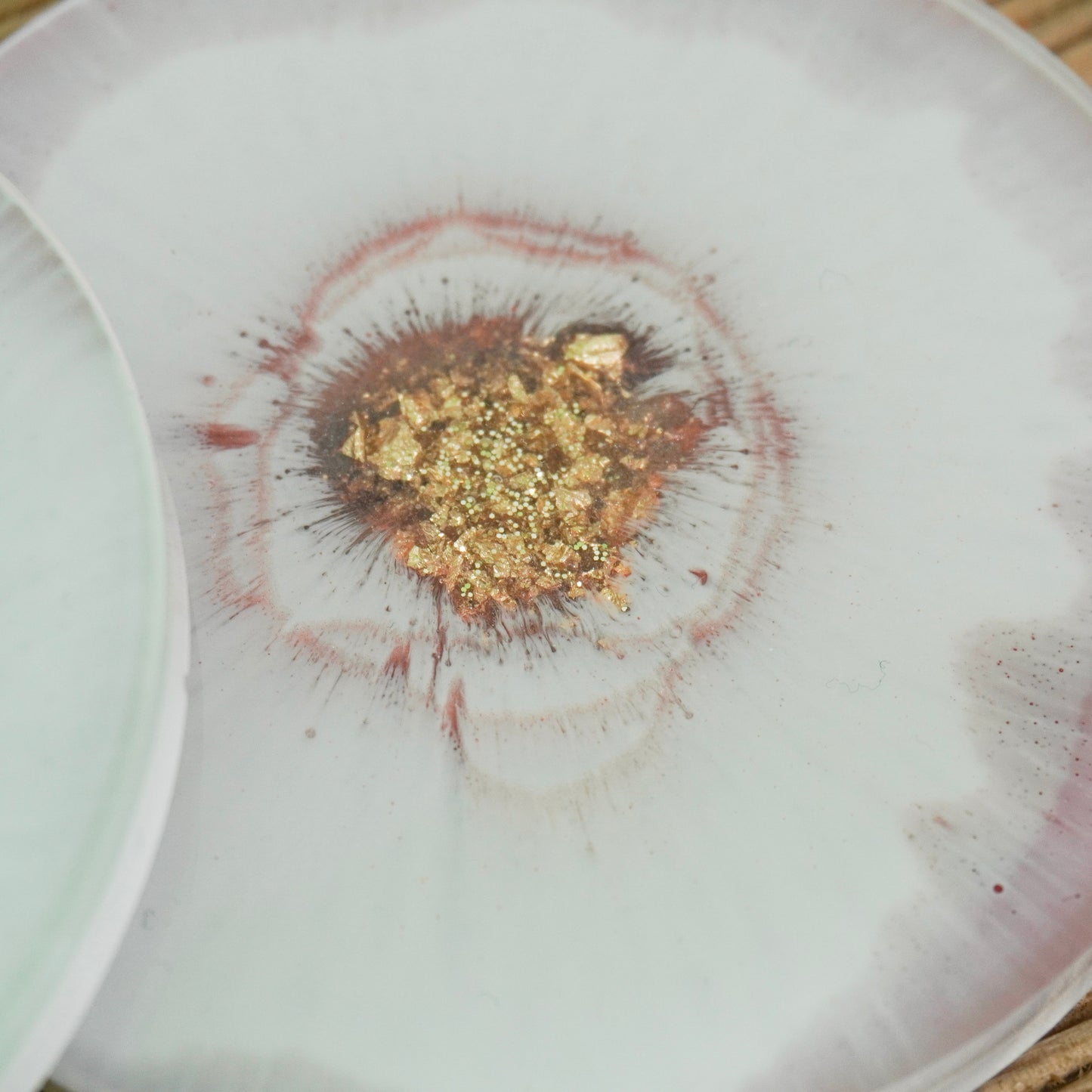 Gold and Pink Handmade Resin Coaster