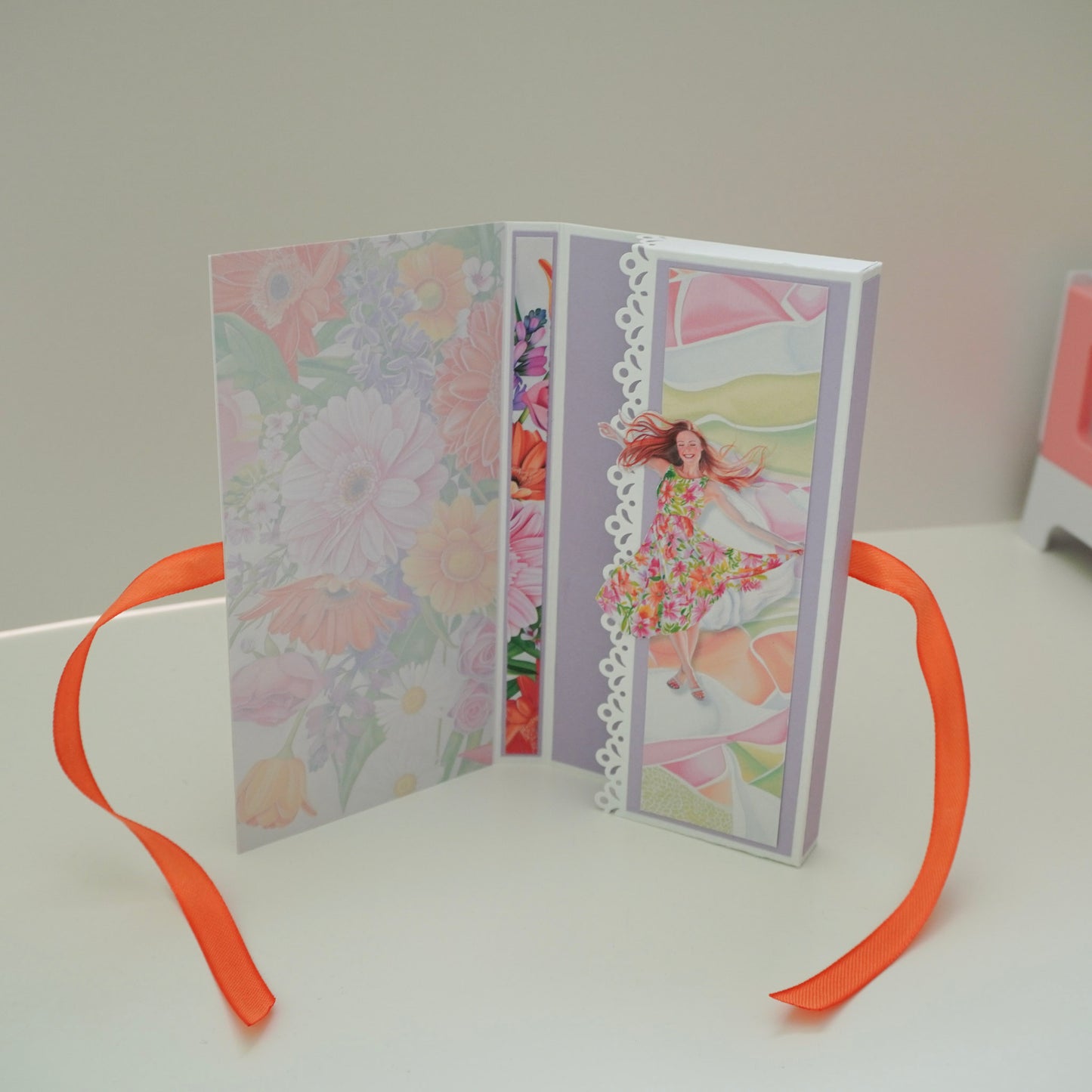 💜 Happy Birthday Card with Fresh Flowers & Joyful Design (Purple Tones)