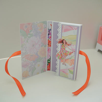 💜 Happy Birthday Card with Fresh Flowers & Joyful Design (Purple Tones)