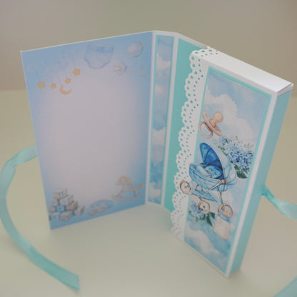 💙Baby Boy Chocolate Greeting Card Gift 🍫👶