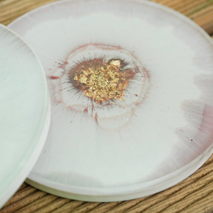 Gold and Pink Handmade Resin Coaster