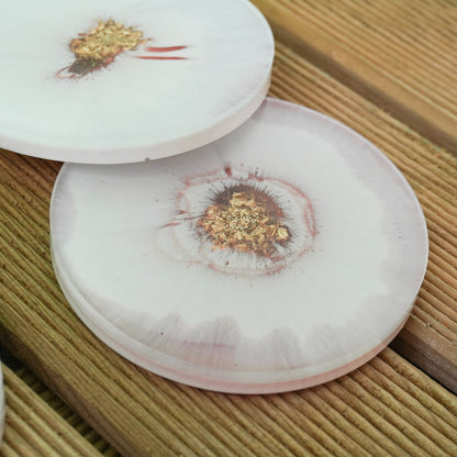 Gold and Pink Handmade Resin Coaster