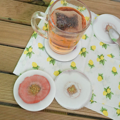 Gold and Pink Handmade Resin Coaster