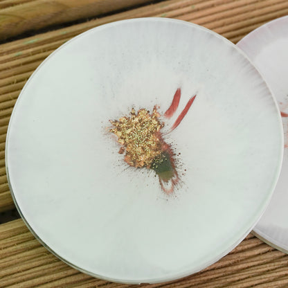 Gold and Pink Handmade Resin Coaster