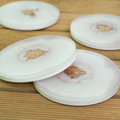 Gold and Pink Handmade Resin Coaster