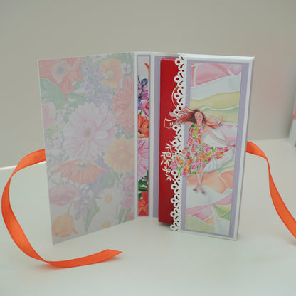 💜 Happy Birthday Card with Fresh Flowers & Joyful Design (Purple Tones)