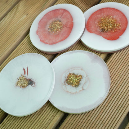 Gold and Pink Handmade Resin Coaster