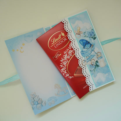 💙Baby Boy Chocolate Greeting Card Gift 🍫👶
