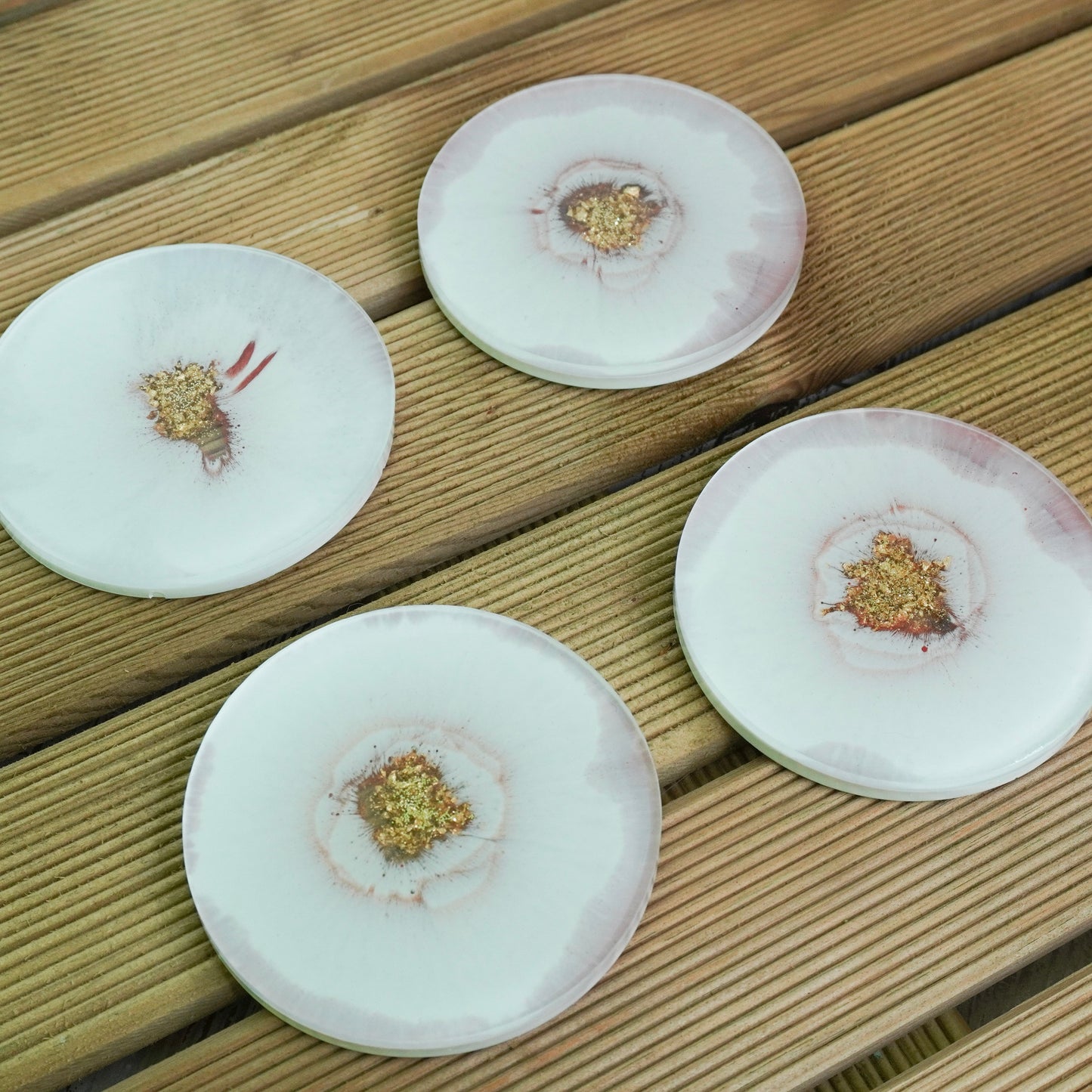 Gold and Pink Handmade Resin Coaster