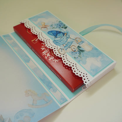 💙Baby Boy Chocolate Greeting Card Gift 🍫👶