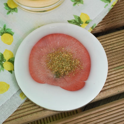 Gold and Pink Handmade Resin Coaster