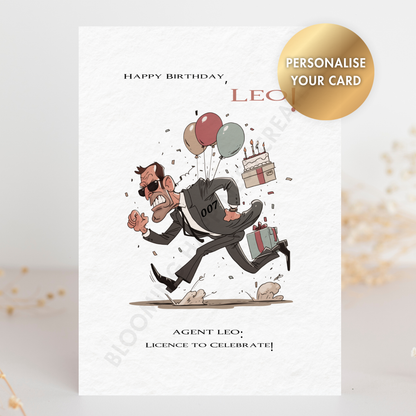 Personalised Birthday Card for Him – Custom Name | Handmade 5x7 Greeting Card with Envelope | Funny Birthday Gift Card