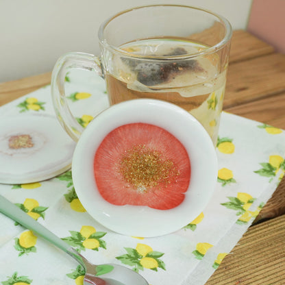 Gold and Pink Handmade Resin Coaster