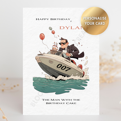Personalised Birthday Card for Him – Custom Name | Handmade 5x7 Greeting Card with Envelope | Funny Birthday Gift Card