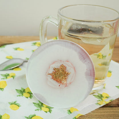 Gold and Pink Handmade Resin Coaster