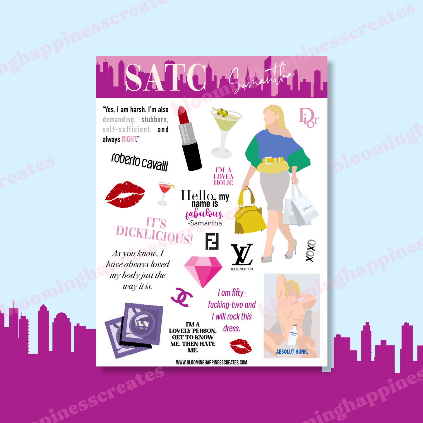 SATC Sticker Sheet - Samantha 🔥