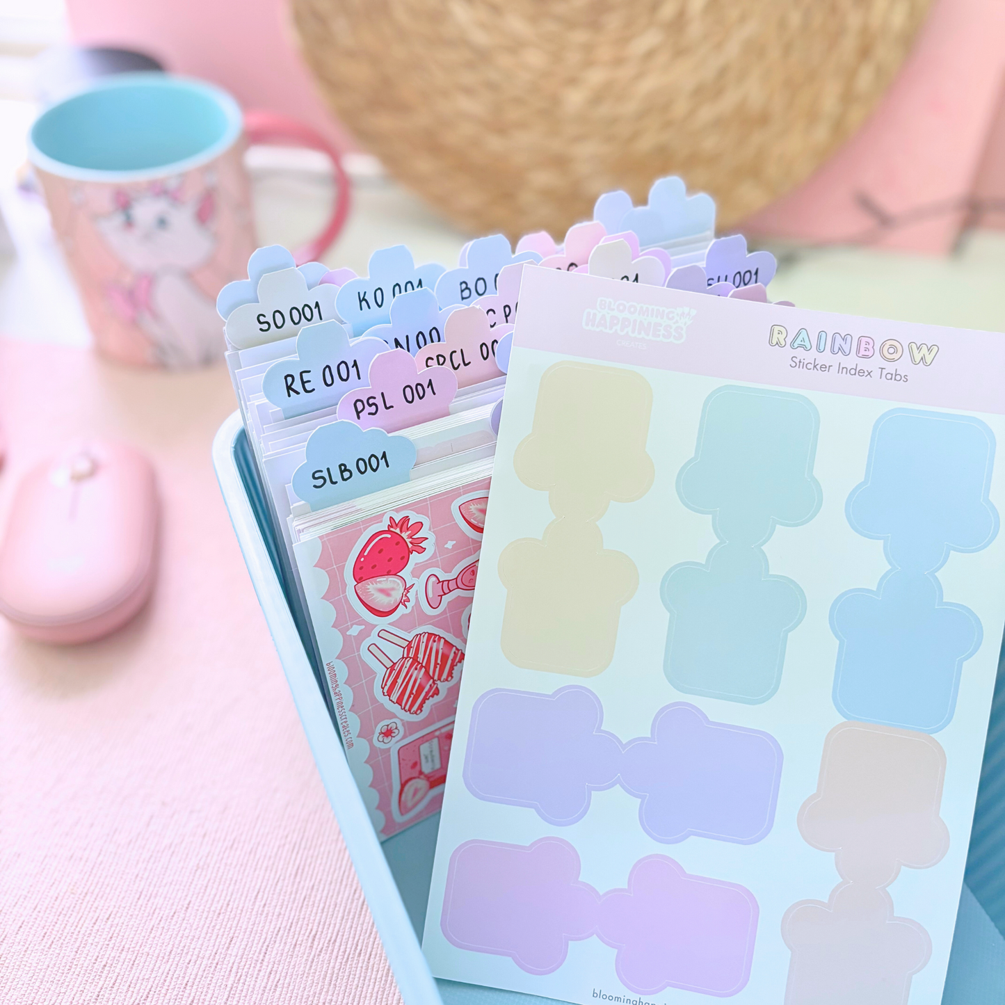 Rainbow Index Tabs | Sticker Sheet
