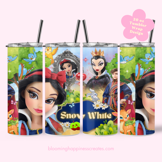 Snow White 20 oz Tumbler Wrap | Digital Download