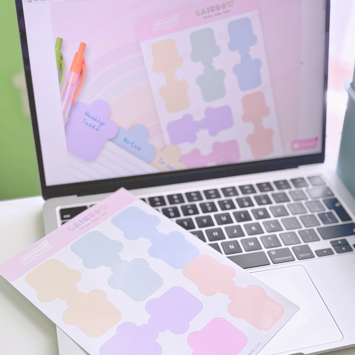 Rainbow Index Tabs | Sticker Sheet