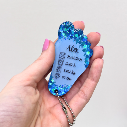 Handmade Personalised Baby Resin Keychain – Perfect Newborn Keepsake Gift 💖
