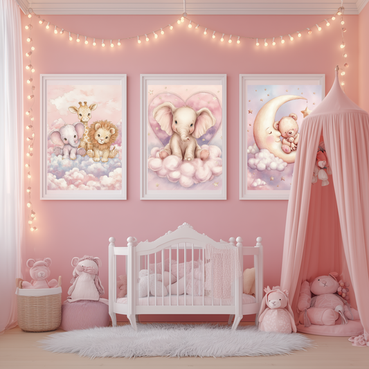 Printable Baby Girl Wall Art | Set of 3