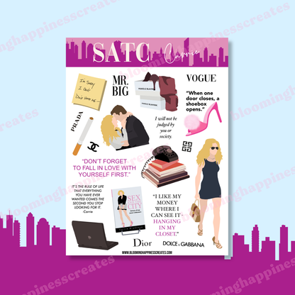 SATC Sticker Sheet - Carrie 👠