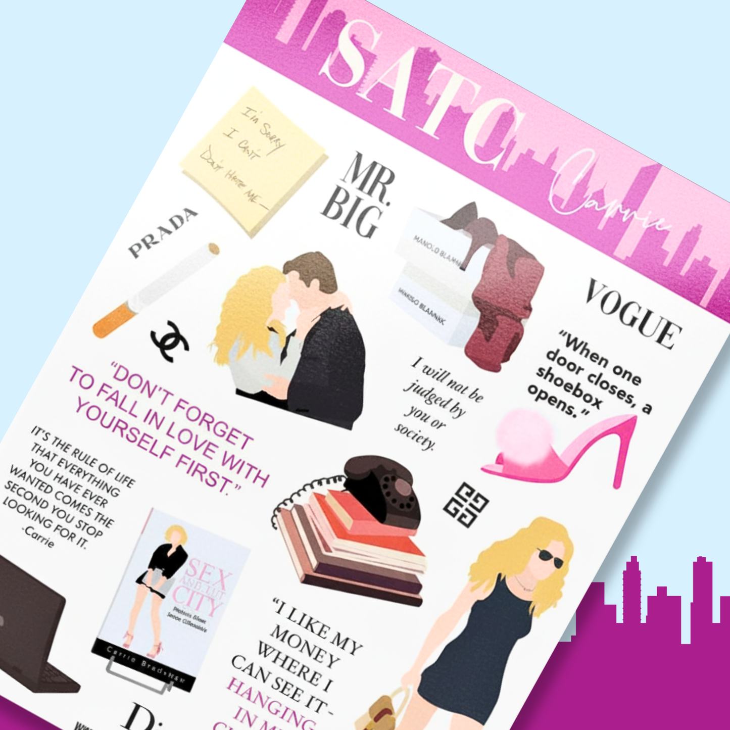 SATC Sticker Sheet - Carrie 👠
